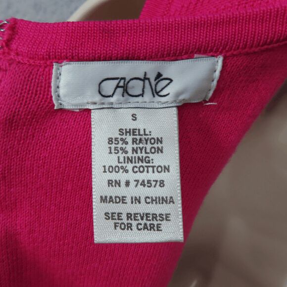 Cache Pink Sheath Sleeveless Sweater Dress Size Small - Picture 5 of 6